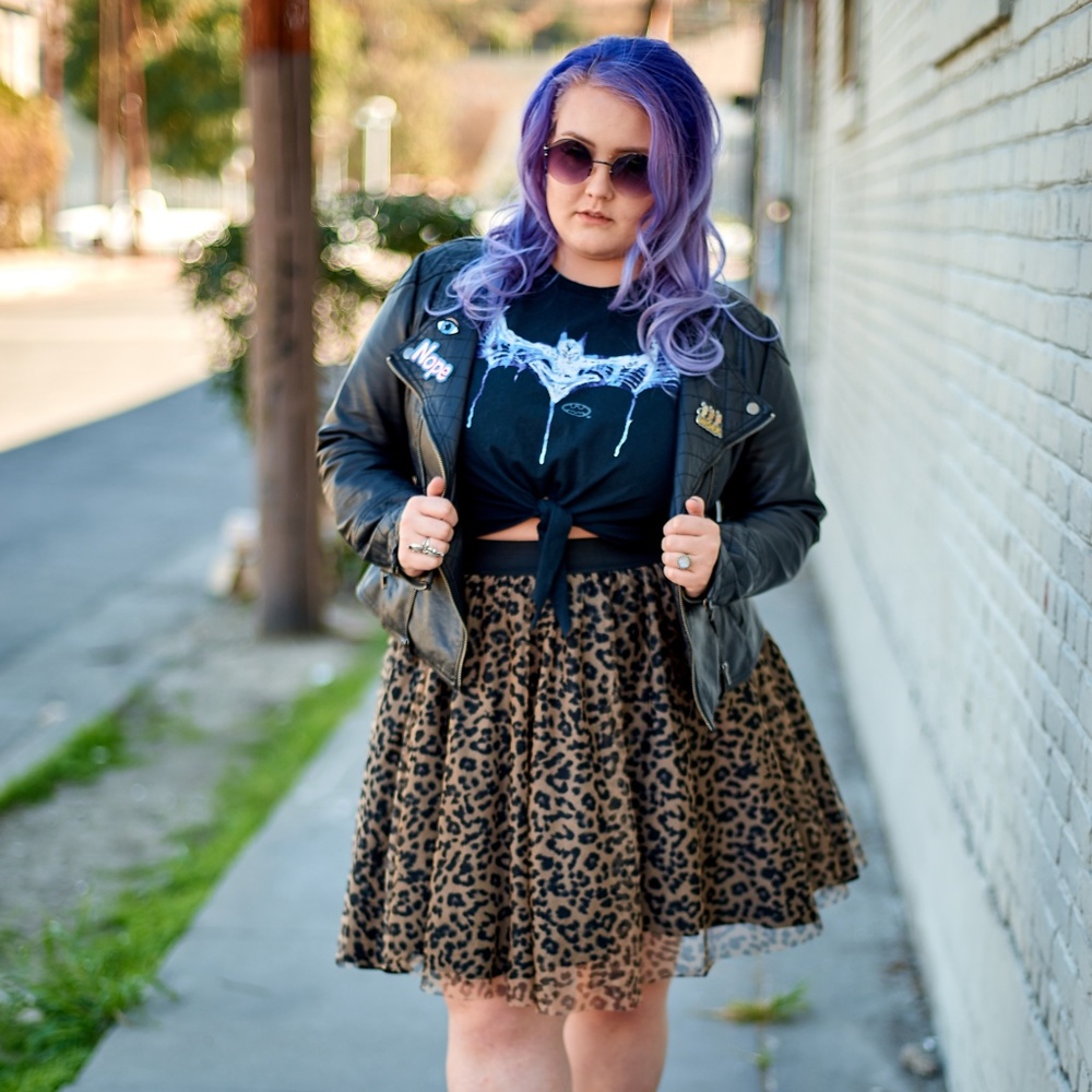 Torrid leopard tulle skater skirt plus size 0X